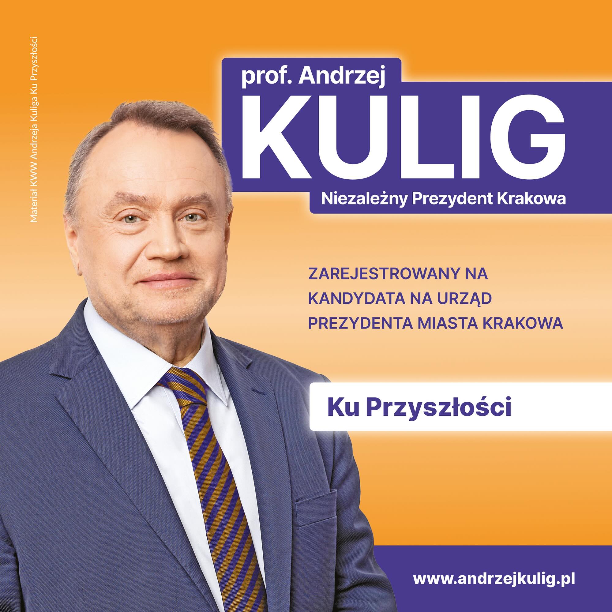 Jutro, tj w piątek spotkanie z Andrzejem Kuligiem, kandydatem na prezydenta Krakowa